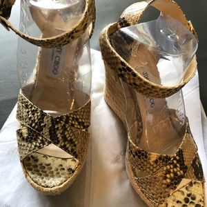 Jimmy Choo snake print natural wedge - Phoenix